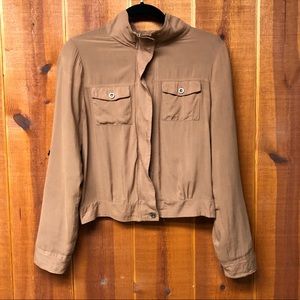 Tan Zip Up Blouse